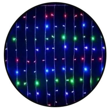 Imagem de Pisca Pisca Led Cascata Colorido 120 Lâmpadas 110v 8 Funções - Rio Mas