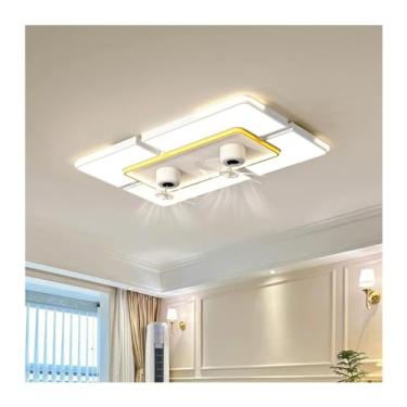 Imagem de Luzes de teto Lâmpadas de teto modernas Ventilador de teto dobrável para quarto Ventilador de teto com luz LED e controle Lâmpada de teto compatível com iluminação de sala de estar, luzes de