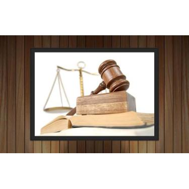 Imagem de Quadro Decorativo Escritório De Direito Advocacias Balança Com Moldura