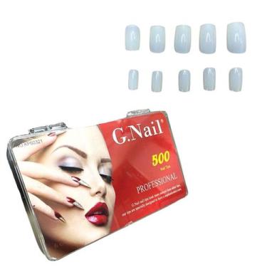Imagem de 2 Kit Com 500 Unhas Postiça Quadrada Natural Profissional - Portway