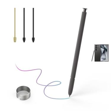 Imagem de Caneta de reposição para Galaxy S24 Ultra Stylus para Samsung Galaxy S24 Ultra 5G S, caneta Galaxy S24 Ultra S sem Bluetooth + pinça + pontas de metal (cinza escuro)