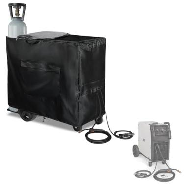 Imagem de Capa para máquina de solda com zíper, capa de carrinho de solda, para modelos de máquinas de soldagem TIG/MIG 240/230/MP250i/252/255, capa protetora de máquina de solda à prova d'água 600D resistente.