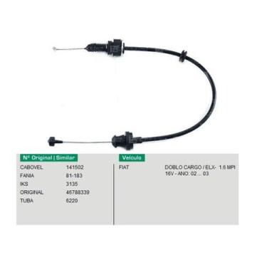 Imagem de CABO ACELERADOR para DOBLO CARGO ELX 1.6 16V MPI 92/03 (GAS) - IKS