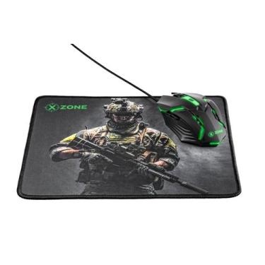 Imagem de Kit Gamer 2 em 1 Mouse e Mousepad Xzone - GTC-03, Bivolt