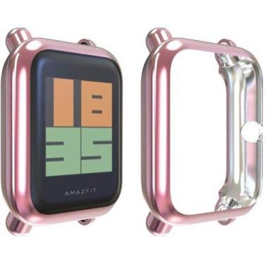 Imagem de Case Bumper Nsmart para proteção compatível com Amazfit Bip S, Rose Pi