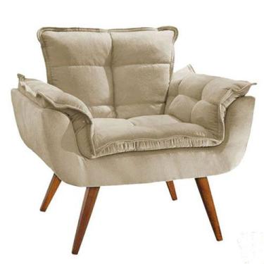 Imagem de Cadeira Decorativa Opala Sued Marfim - Kimi Design