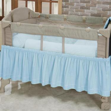 Imagem de Saia de Berço Desmontável Camping Azul Menino - Tropical Baby