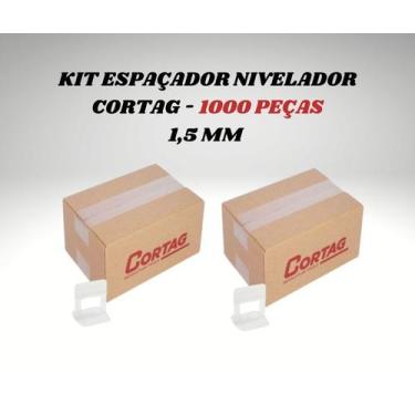 Imagem de Kit espaçador nivelador tradicional porcelanato 1,5 mm cortag 1000 peç