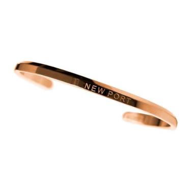 Imagem de Bracelete Feminina Pulseira Aço Banhado Rosê New Port