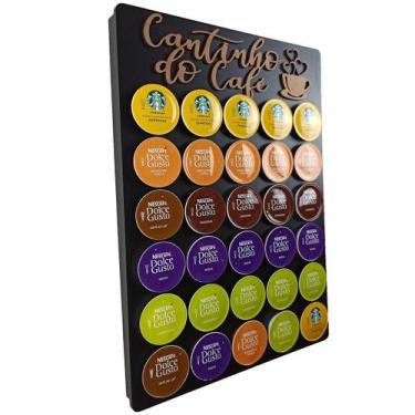 Imagem de Porta Cápsulas Quadro Café Cozinha 30x40 Decorativo Dolce Gusto -Preto
