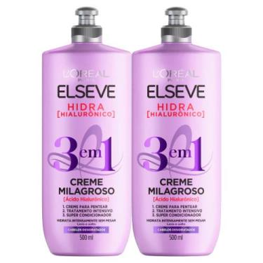 Imagem de Kit 2 Creme de Pentear Elseve Milagroso Hidra Hialurônico 3 em 1 com 5
