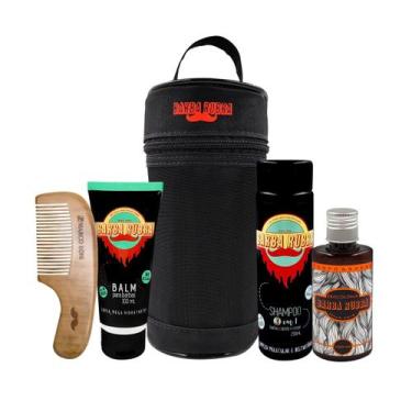Imagem de Kit Barba Necessaire, Shampoo 3x1, Balm, Deo Colônia e Pente - Barba R
