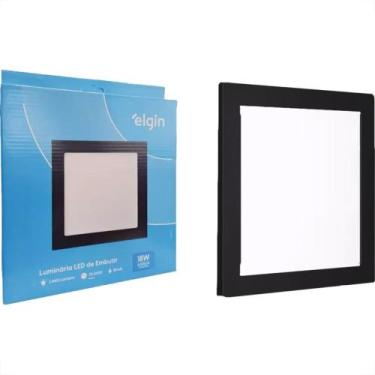 Imagem de Plafon Led Embutir Elgin Quadrado 18W. 6500K. Bivolt Preto, Preto