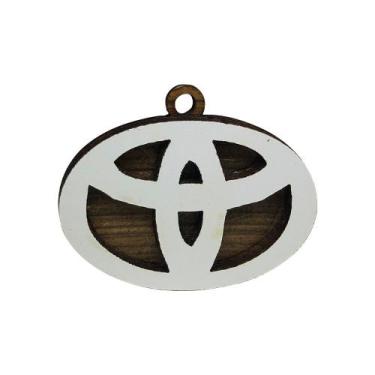 Imagem de Pacote 20 Chaveiros 3d Marca Toyota 4cm Mdf Madeira Decorada - ATACADÃ