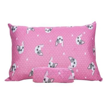 Imagem de Jogo Lençol Cama Solteiro Pet Bulldog Francês C/ Elástico Algodão 2 Pe