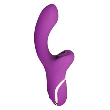 Imagem de Vibrador Feminino Sugador de Clitóris e Estimulo Ponto G Flexível Lord 22cm x 4,1cm em Silicone Recarregável (ROXO)