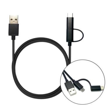 Imagem de Cabo 2 em 1 USB A x USB-C/Micro-USB 1m Carga Rápida e Transferência de