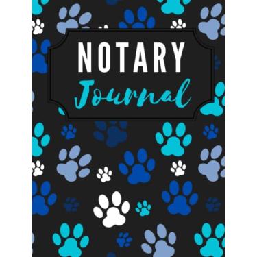 Imagem de Hardcover Notary Journal: 8.5x11 Large Notarial Logbook/With 200 Numbered Pages - Two Record Logs Per Page / 400 Records/Fun Black White Blue - ... Pattern/Ledger Book Gift For Signing Agents