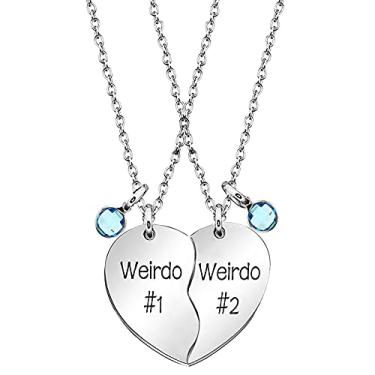 Imagem de MJartoria Colar Best Friend Partners in Crime Gravado BFF para 2 Colar de Amizade Presentes de Aniversário Dia dos Namorados, liga + aço inoxidável, Sem Pedra Preciosa