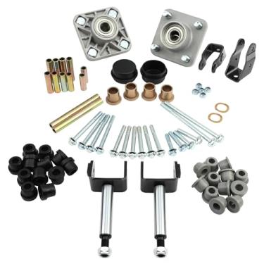 Imagem de Kit de reparo dianteiro de carrinho de golfe de luxo, compatível com 2004 Up Club Car Precedent Gas Electric, substitui 102357701 Conjunto completo de buchas de rolamento do pino da roda dianteira -