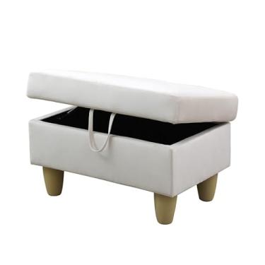 Imagem de Uneeruiqy Conjunto de sofá de flanela branca para sala de estar, sofá otomano para sala de estar, escritório em casa, quarto, sala de estar, sofá com forte capacidade de carga, sofá pequeno