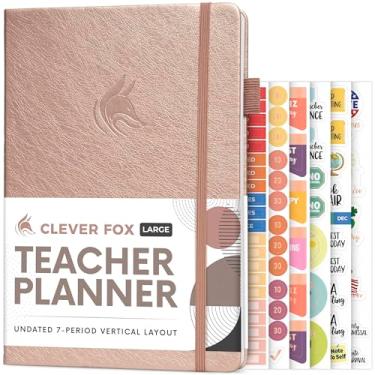 Imagem de Clever Fox Planejador de professores – Agenda de Ano Escolar com Calendários e Planos de Aula – Livro de Plano de Professor para Sala de Aula e Organização de Educação em Casa – Sem data, 18 x 25 cm,