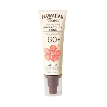 Imagem de Hawaiian Tropic Protetor solar facial Sheer Touch FPS 60, 70,9 g | Protetor solar para rosto tamanho viagem, loção para protetor solar, 70,9 g
