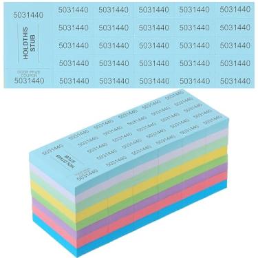 Imagem de Kosiz 504 folhas de bilhete de sorteio com 25 números de licitação por folha Ingressos para Eventos Leilão de cesta Leilão silencioso Folhas de bilhetes de leilão chinês para sala de aula escola igreja (multicolorido)