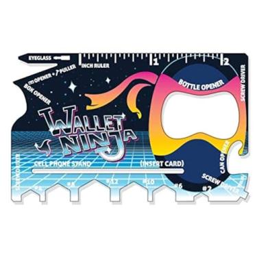 Imagem de Edição limitada: Carteira RETRO Ninja - Carteira de crédito com tamanho de cartão de crédito 18 em 1 multiferramenta ( no mundo)
