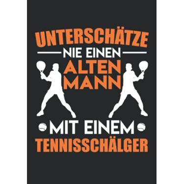 Imagem de Notizbuch A5 liniert mit Softcover Design: Tennis Rentner Geschenk alter Mann Tennisspieler Rentner: 120 linierte DIN A5 Seiten