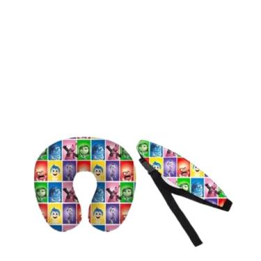 Imagem de Kit Almofada de pescoço + Faixa Apoio Suporte Cabeça de Bebê Cadeirinha Carro (Kit Divertida Mente)