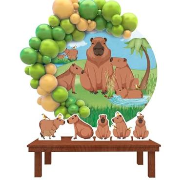 Imagem de Kit Decoração Festa de Aniversário Infantil Painel + Displays Capivaria menino