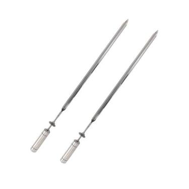 Imagem de 2x Espeto Espada Giratório 50cm De Inox Churrasqueira Grill - INOX LAU
