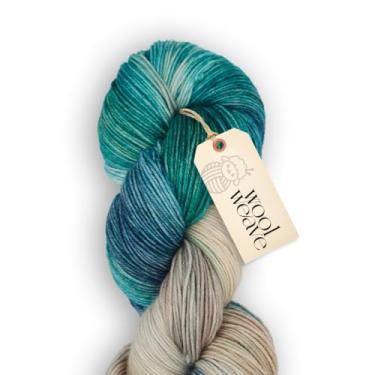 Imagem de Woolweave Fio de peso para dedilhados - fio de meia variegado tingido à mão, 75% lã de merino extrafina e 25% poliamida, 100 g de novelo, 438 jardas - leve, macio e durável