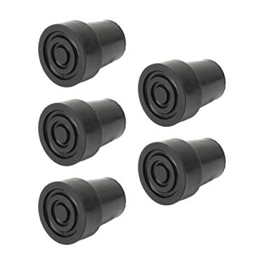 Imagem de 5pcs de Reposição de Ponta de Muleta, Não Deslizamento, Textura de Pneus Imitados, Junta de Metal, Borracha, Preto, Com Forte Ponta Cana para a Bengala, Adequada para Todos Os