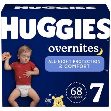 Imagem de Fraldas Huggies Overnights Tamanho 7 (18,6kg+) - Pacote com 68 Unidade