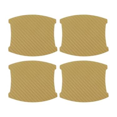 Imagem de INFINAUTO Protetor contra arranhões de maçaneta de porta de carro 3D, película protetora de maçaneta de porta de carro 84 x 94 mm tom dourado, 4 peças