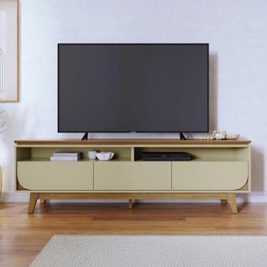 Imagem de Rack Bancada 3 Gavetas Tvs até 75 polegadas Selene - Madetec, Cumaru/O