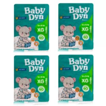 Imagem de Fralda Descartável Infantil Diurna Noturna Baby Dyn XG - 4 Pacotes