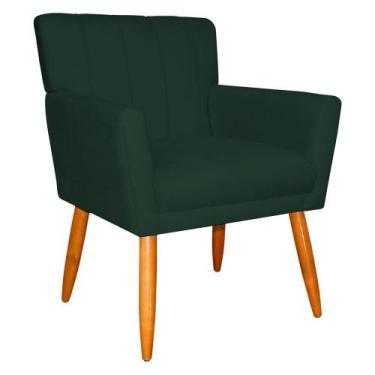 Imagem de Poltrona Decorativa para Sala de Estar Cecília Suede Verde - Montanari