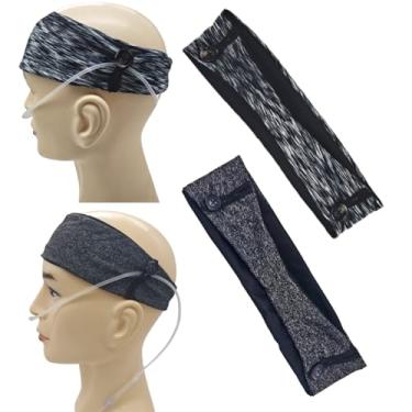 Imagem de MAGNEECH Faixa de cabelo, protetores de ouvido confortáveis para tubos de oxigênio – faixa de cabeça de cânula, 2 peças, mantém a cânula no lugar e evita dores de ouvido