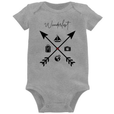 Imagem de Body Bebê Wanderlust Veleiro - Foca na Moda, Cinza, GG