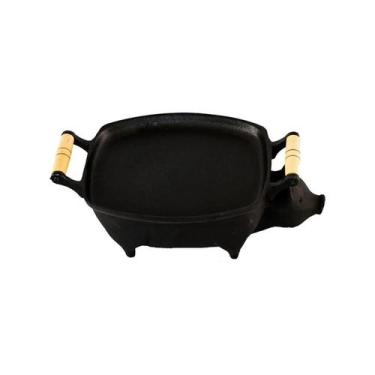 Imagem de Churrasqueira Porquinho Em Ferro Fundido Com Chapa 23X28Cm - FUNDIÇÃO 