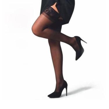 Imagem de Meia Calça 7/8 Lisa com detalhes Renda - Estilosa, Vermelho