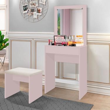 Imagem de Penteadeira Sofia 1 Gaveta com Banqueta Rose - J&a Móveis