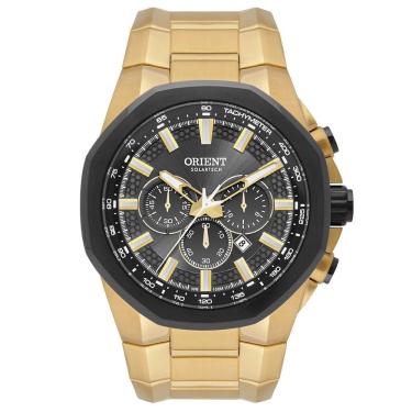 Imagem de Relógio ORIENT solar cronógrafo dourado preto MGSSC058 G1KX