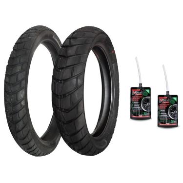 Imagem de Par Pneu Moto Karoo Street 90/90-21 + 120/80-18 Xre Sahara300 LANDER TENERÉ + VACINA