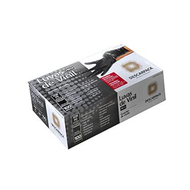 Imagem de Luva De Vinil Descartável Preta Sem Pó Descarpack 100 un (G)