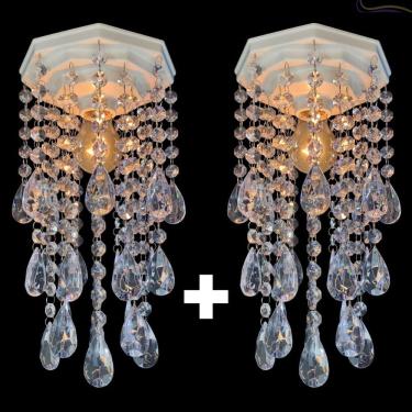 Imagem de Lustre para Quarto Kit 2 Luminárias de Teto Plafon de Sobrepor Decoração Moderna Decorar Casa -AMD.2