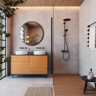 Imagem de Gabinete para Banheiro em Madeira Maciça e Mdf Eclipse